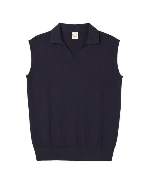 Salts Cashmere Blue Polo Collar Tank