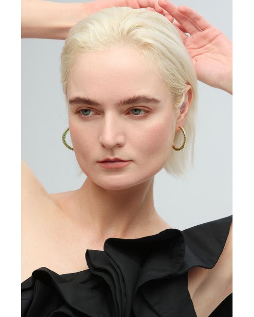 Classicharms Metallic Zirconia Molten C-Hoop Earrings