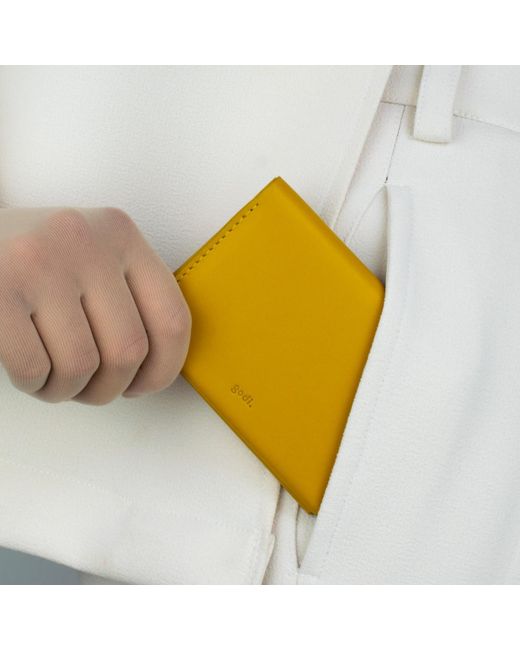 godi. Yellow Handmade Bifold Leather Wallet