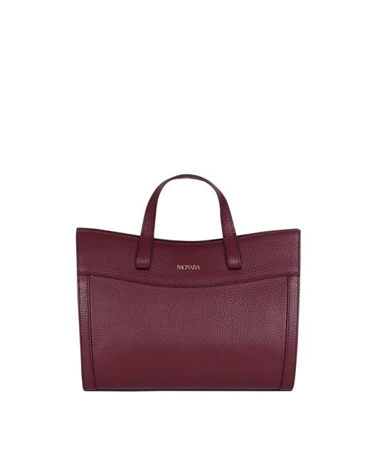 Saonara Brand Purple Mini Shopping Berry Leather