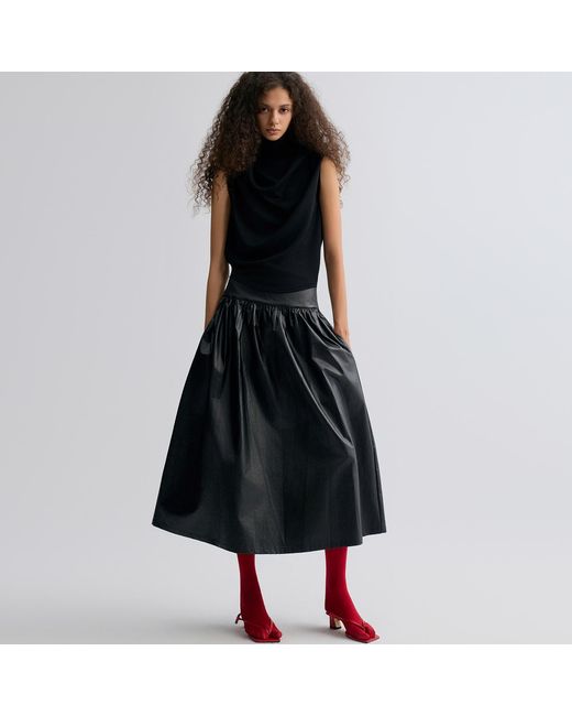 FRONT ROW SHOP Black Mousse Circular Tee