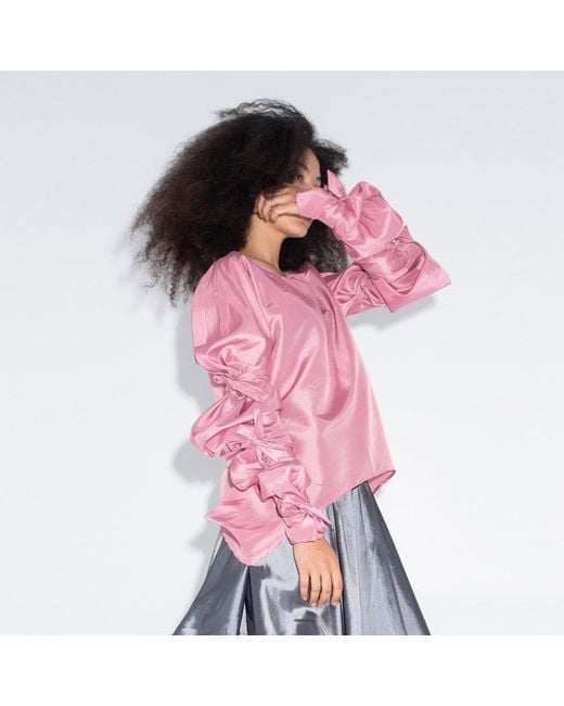 Bianca Popp Pink Ribbon Wrapped Blouse