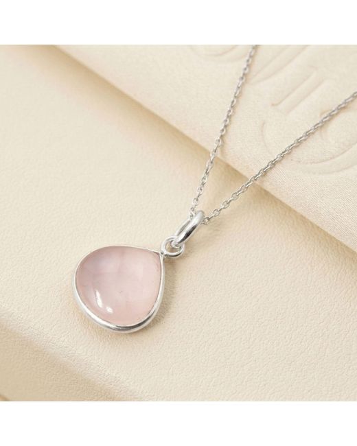 Harfi Multicolor Sterling Rose Quartz Gemstone Necklace