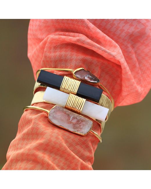 YAA YAA LONDON Yellow Quiet Luxury Collection Onyx Cuff Bracelet