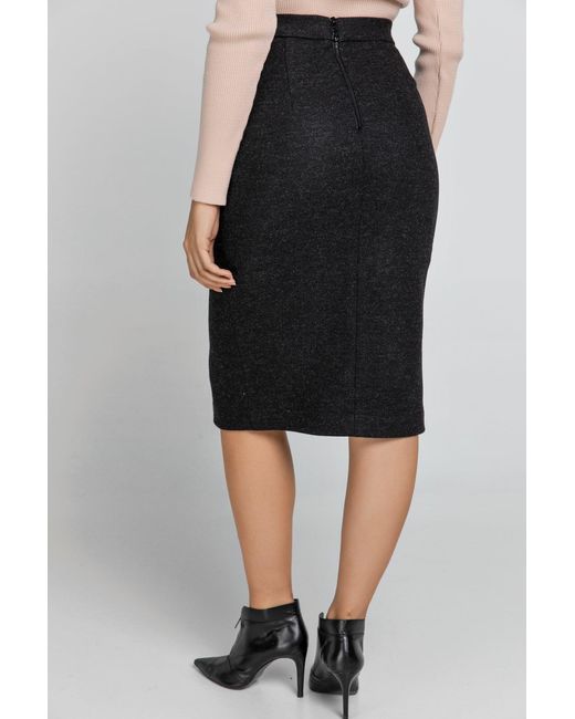 Conquista Black Mouflon Pencil Skirt