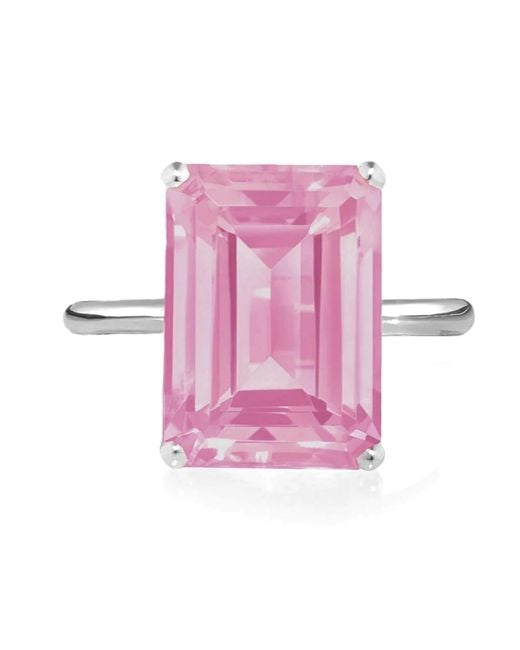 Augustine Jewels Pink Sterling Topaz Cocktail Ring