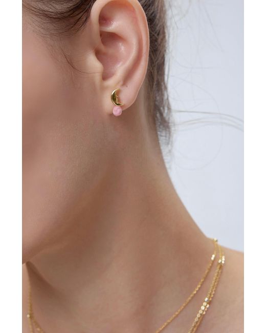 Freqnc Atelier Metallic Moon Earrings