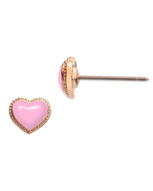 Grosse Pink Enamel Heart Earrings, Series Pop Heart