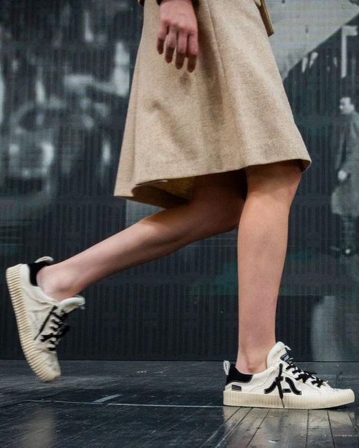 Springa | Unique Vulcanized Sneakers Italian Handmade White Neutrals Wavy Olona Naba Sneakers for men
