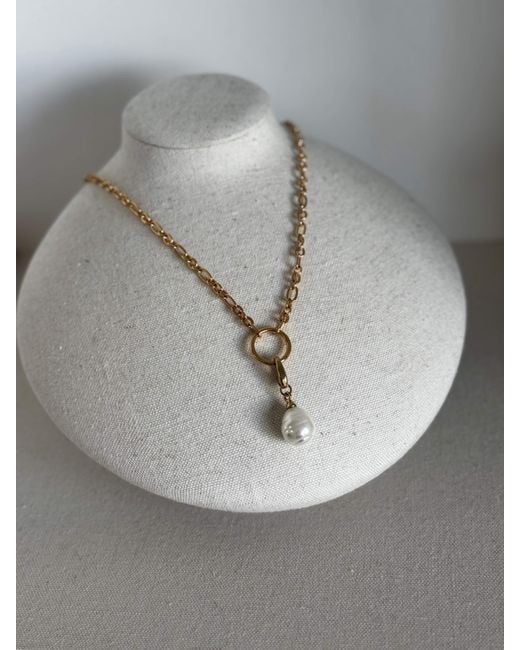 Emma Holland Jewellery Metallic Baroque Pearl Charm Necklace