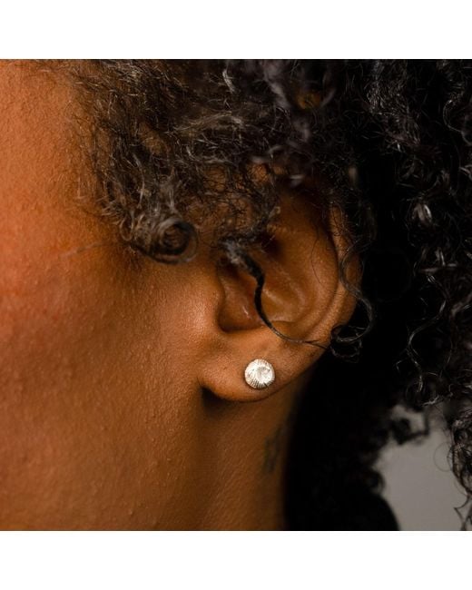 Frenvyrn White Ren Sterling Yarn Stud Earring Single for men