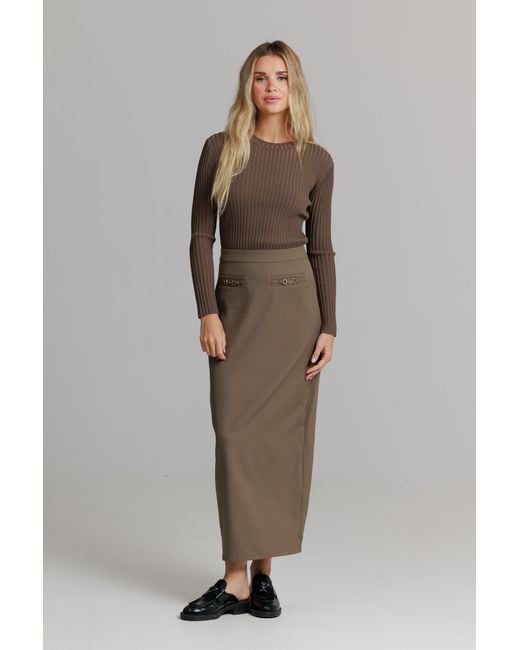 Lou&Up (Formerly Loup Clothing) Brown Buckle Skirt Mushroom