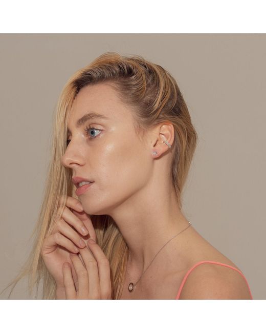 BLOOMTINE | Earth Angel HQ White Illuminess Premium Sterling Single Ear Cuff