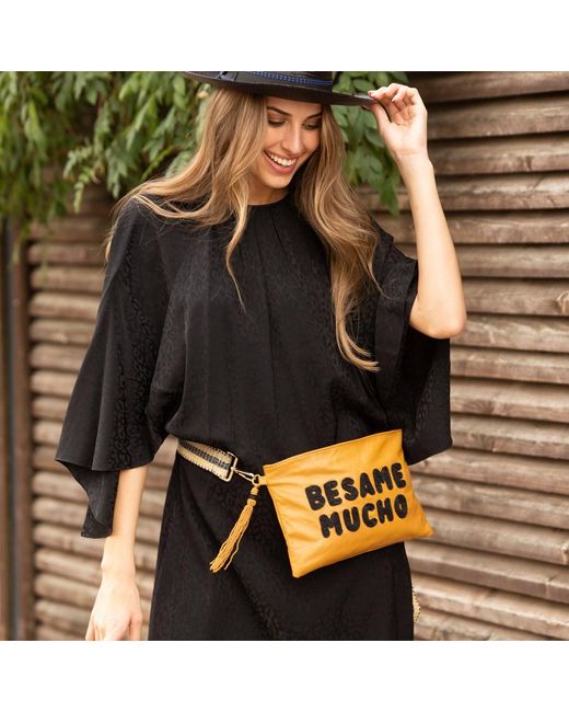 Sidney Byron Metallic Leather Bag With Besame Mucho Beading