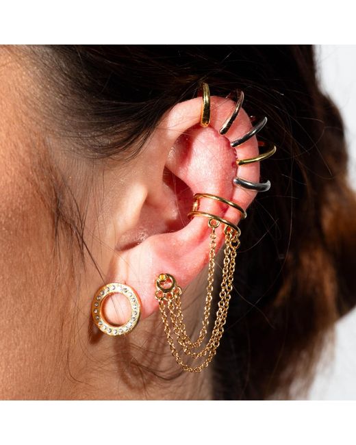 Lucy Quartermaine Metallic Art Deco Halo Studs