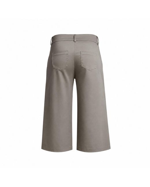 Hedare Gray Capri Leather Trousers
