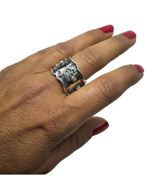 Tg-Jewellery by Tamara Gervasio Green Skulls And Bones Ring – Sterling