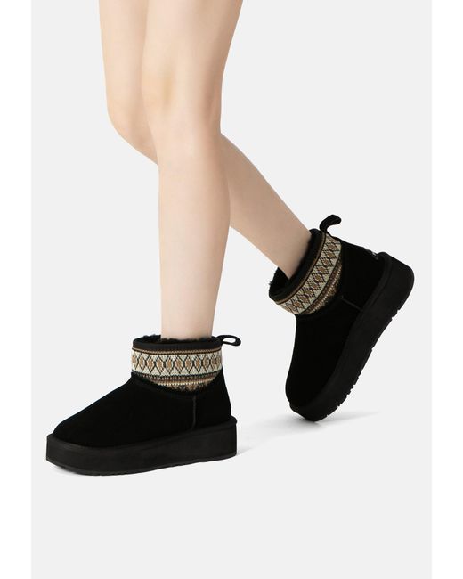 EverAu Australia Black Plover Ankle Platform Boots
