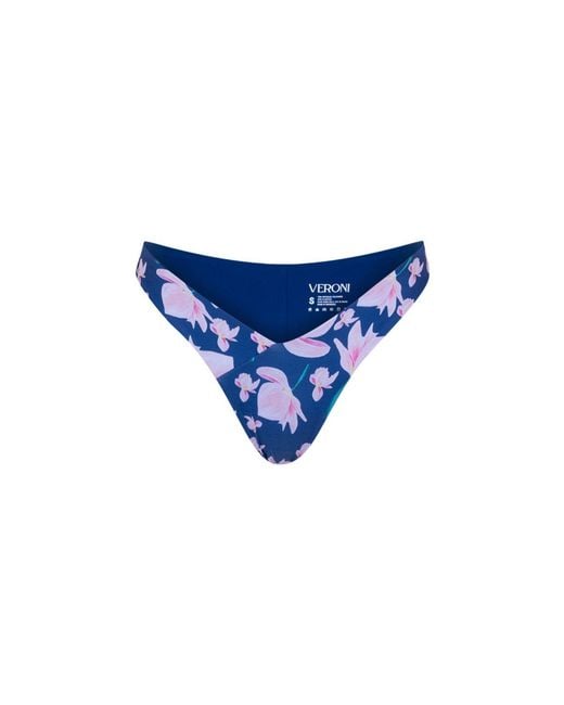 Veroni Swim Blue Lunar Petal V-Cut Bikini Bottom