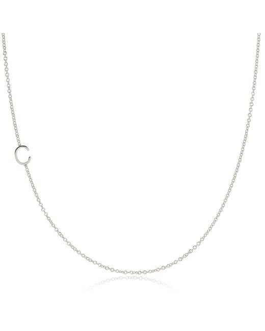 Maya Brenner Metallic 14k Gold Asymmetrical Letter Necklace - White Gold - 16" |