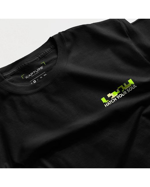 Kapture Black Hatch Your Soul Printed Tee for men