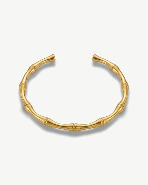 Elk & Bloom White 14K Band Bamboo Stackable Bangle