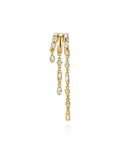 Aaria London Metallic Kalani Stacked Triple Hoop Illusion Earrings