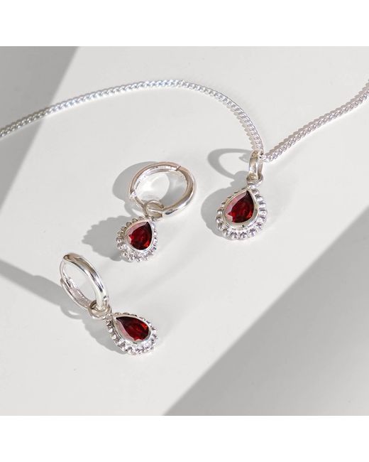 Charlotte's Web Jewellery Metallic January Birthstone Necklace + Earrings Set