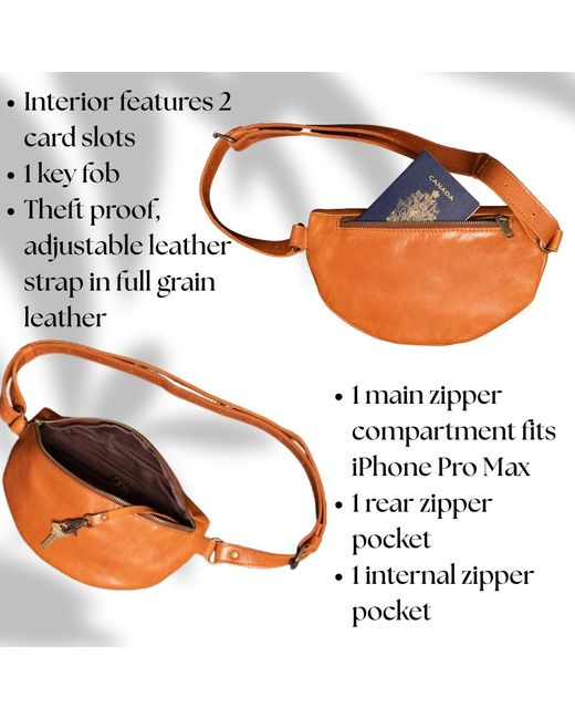 Hides Leather Co. Brown Nexus Leather Crossbody Belt Bag