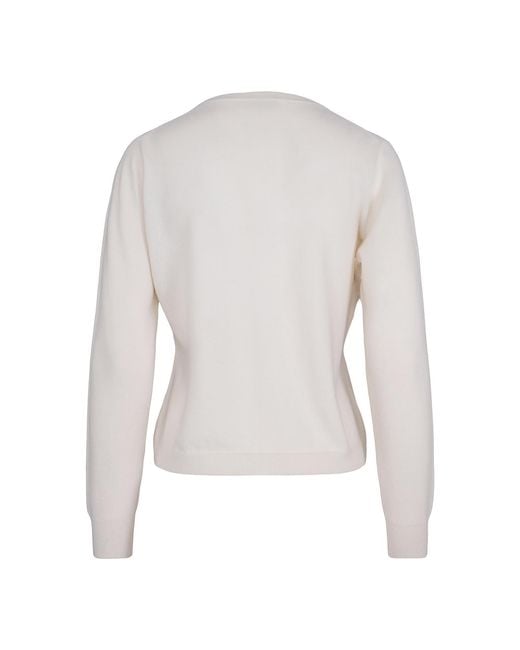 tirillm White Sasha Basic Cashmere Pullover With Round Neck, Off
