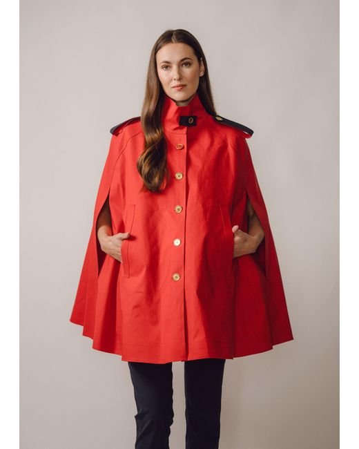 BEIRA Red Nadia Waterproof Cape With Contrast