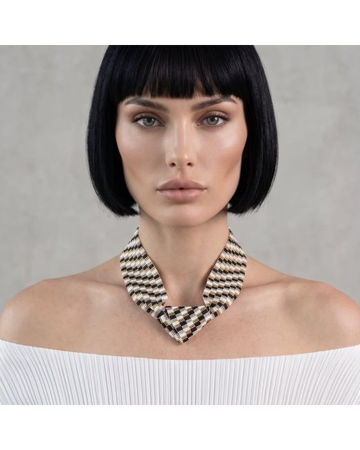 Iliana Arrazola Metallic Minimalist Deconstructed Necklace, And