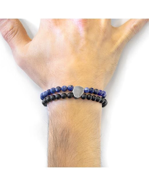 Anchor and Crew Blue Sodalite Iguazu & Stone Bracelet for men
