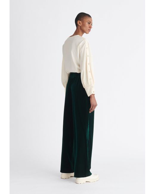 Paisie White Neutrals Button Sleeve Blouse