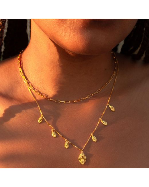 Seven Saints Metallic Paperclip Chain Necklace, Over Sterling
