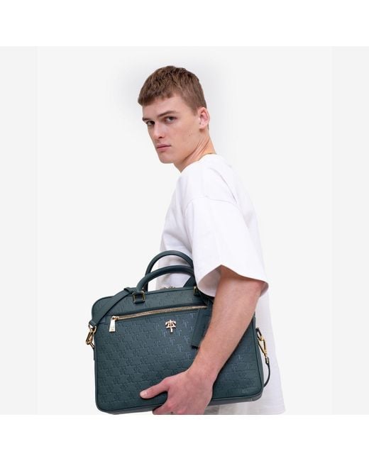 PLACE OF ELMS Green Bonsai Gentlemen Monolink Briefcase for men