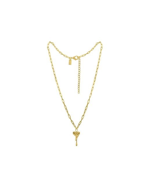Lunaya Jewelry Metallic Small Melting Heart Necklace