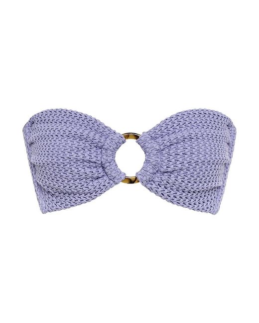 Montce Blue Lavender Crochet Tori Ties Bandeau Bikini Top