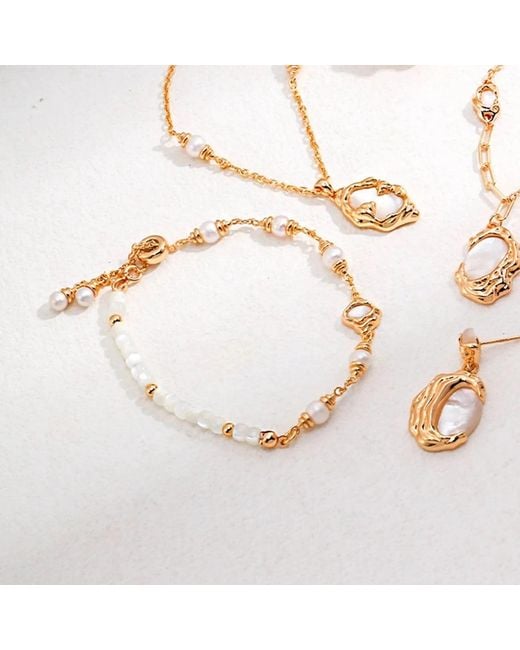 Angel Barocco Metallic Mother Shell Pearl Bracelet