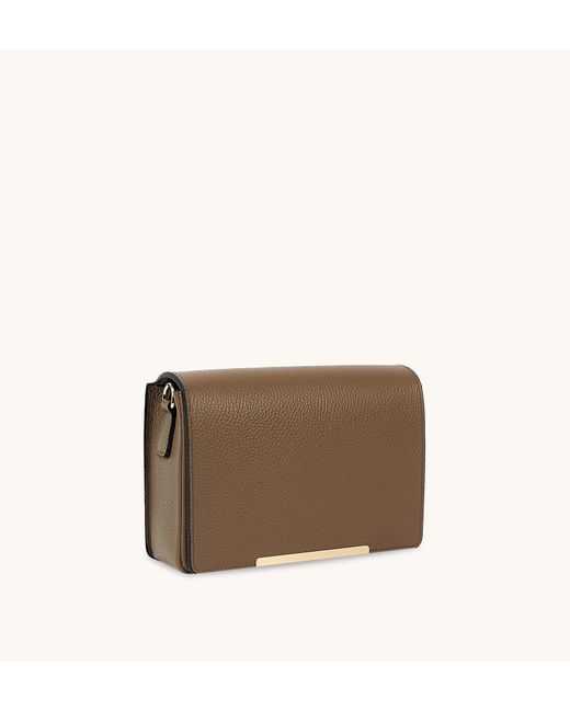 Apatchy London Brown The Newbury Mink Leather Crossbody Bag