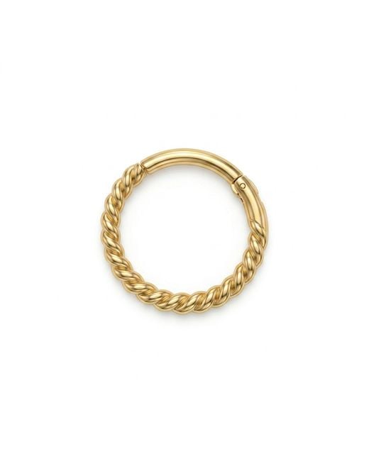 Zahav Jewelry Metallic 14K Solid 16G 10Mm Twisted Clicker Cartilage Hoop