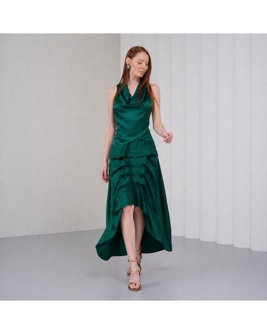 Lumina Eligma Green The Vanguard Skirt Silk