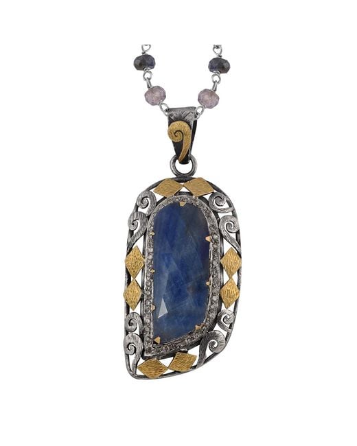 Emma Chapman Jewels Blue Ada Sapphire Diamond Pendant