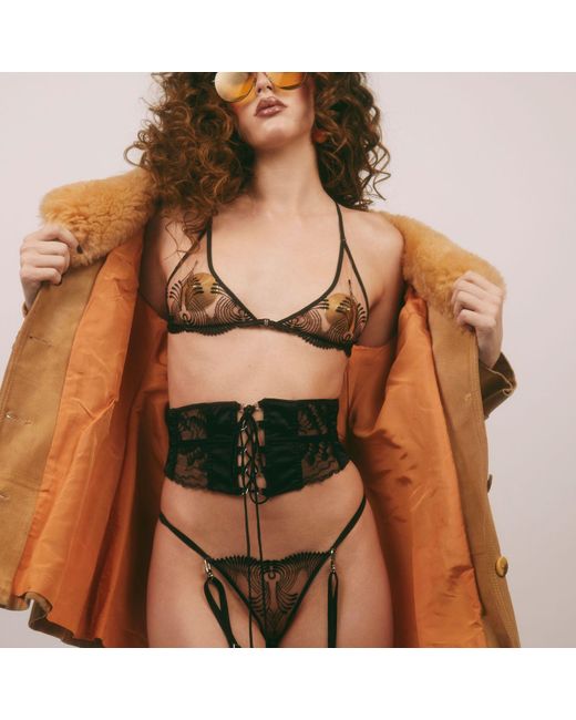 Lunatic Femme Natural Neutrals Love Triangle Embroidered Bra