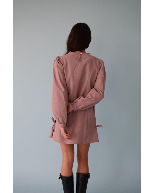 Mind Traveler Pink Elisa Burgundy Gingham Dress