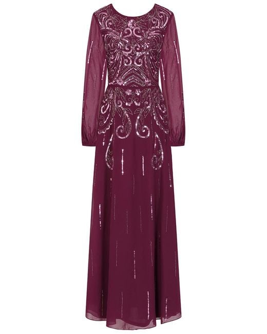 Frock and Frill Purple Ania Berry Sequin Maxi Dress