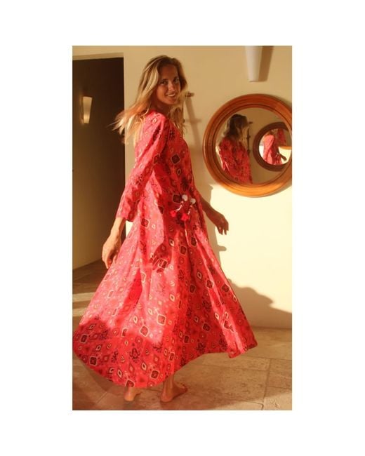 Antra Designs Pink The Fuschia Inca Kaftan