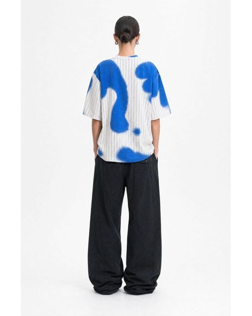 mysimplicated Blue Spray Stripes Oversized T-Shirt W