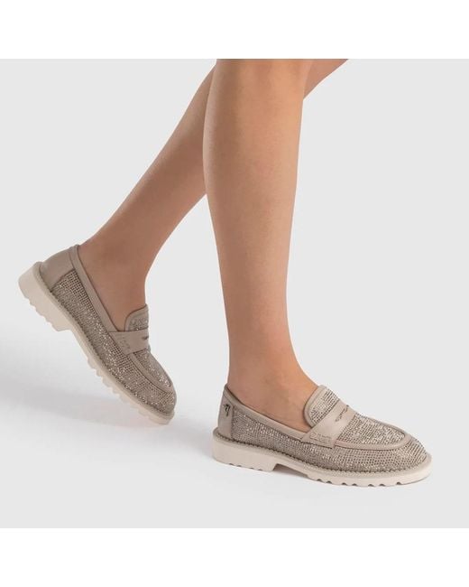 Ilvi Pink Neutrals Ekala Mink Suede Leather Loafer With Stones