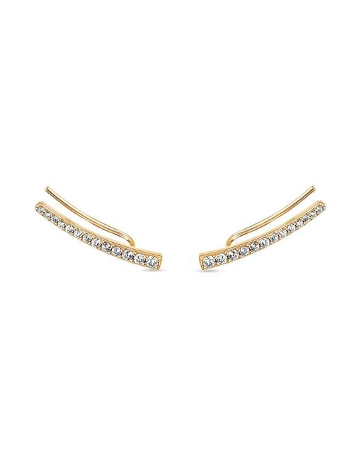 SALLY SKOUFIS Metallic Naked Ear Climber With Made Cz Diamond Stimulant